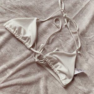 NWT PrettyLittleThing White Triangle Bikini Top